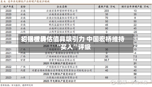 招银世界：铝板块估值具吸引力 中国宏桥维持“买入	”评级-第1张图片